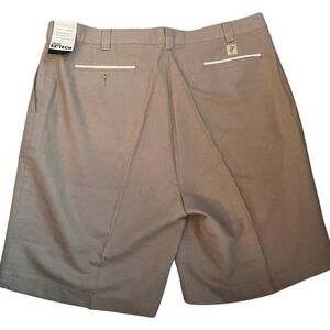 Ashworth EZ-TECH Linen/Cotton Soft Finish Performance Shorts Mens‎ Size 40 Khaki